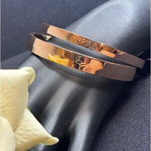 Lane Bryant Set of 2 Rose Gold Bangle Bracelets INSPIRE